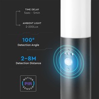 LED Außen-Wegeleuchte Dally S Schwarz Inkl. Bewegungsmelder und Dämmerungsschalter E27 IP44 45cm