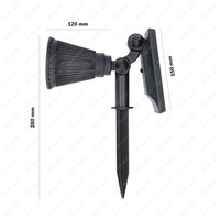 4x Solar LED Gartenstrahler Bend PIR mit Bewegungsmelder 3000K Warmweiß