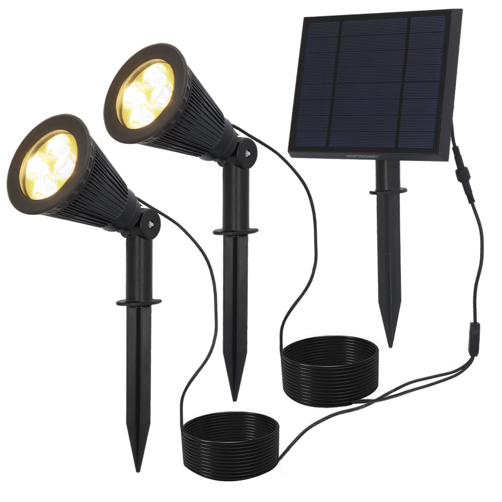 Solar LED spot Bend DUO met prikspot 3000K warm wit