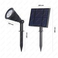 Solar LED spot Bend Duo with spike spot 3000K warm white
