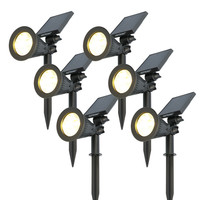 6x Solar LED Gartenstrahler Bend PIR mit Bewegungsmelder 3000K Warmweiß