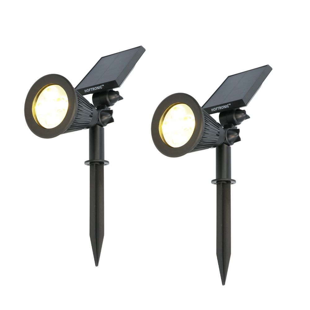 HOFTRONIC™ 2x Solar LED Tuinspot Bend PIR met bewegingssensor 3000K warm wit Prikspot Tuinspot