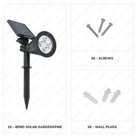 Bend LED Solar Light with Spike 3000K warm white IP65