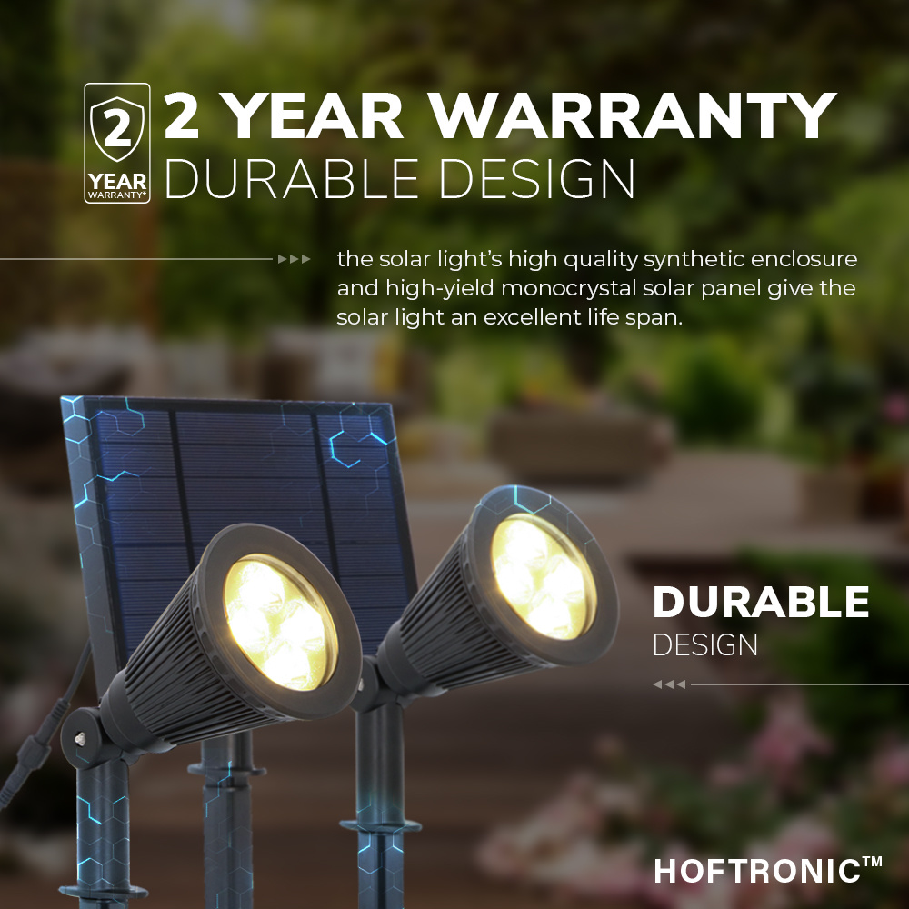 4x Solar LED tuinspot Bend Duo met los zonnepaneel 3000K warm wit Prikspot - Tuin spots, spots bodem buiten