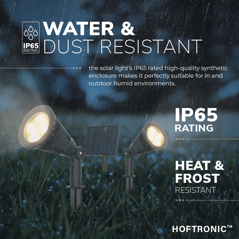 4x Solar LED tuinspot Bend Duo met los zonnepaneel 3000K warm wit Prikspot - Tuin spots, spots bodem buiten