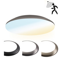 LED Bulkhead 30 cm - Plafondlamp met bewegingssensor - 18W 2100 Lumen - CCT Lichtkleur instelbaar - Dimbaar - IK10 - RVS - IP65 Waterdicht