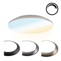 Dimmbare LED Deckenleuchte 12W einstellbare Lichtfarbe - 1300lm - IK10 - Ø25 cm - Chrom - IP65