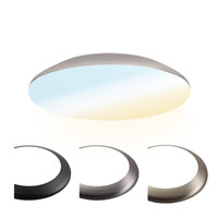 LED Deckenleuchte 12W einstellbare Lichtfarbe - 1300lm - IK10 - Ø25 cm - Chrom - IP65