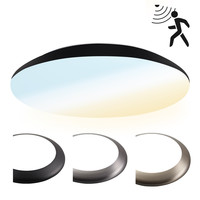 LED Ceiling lamp with sensor 25W CCT - 2600lm - IK10 - Ø308 cm - Black - IP65