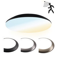 LED Ceiling lamp with sensor 18W CCT - 1900lm - IK10 - Ø30 cm - Black - IP65