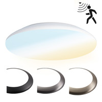 LED Deckenleuchte mit bewegungsmelder 25W einstellbare Lichtfarbe - 2600lm - IK10 - Ø38 cm - Weiß - IP65