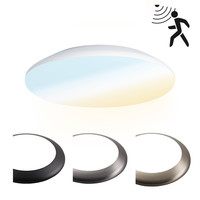 LED Bulkhead 25 cm - Plafondlamp met bewegingssensor - 12W 1300 Lumen - CCT - IK10 - Wit - IP65 Waterdicht