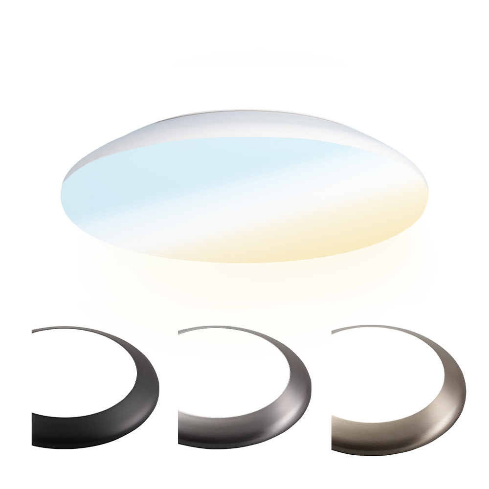 HOFTRONIC - LED Plafondlamp - Plafonnière - Zwart - 12 Watt - IP65 waterdicht - Kleur instelbaar (2700K, 4000K & 5000K) - 1200 Lumen - IK10 Stootveilig - Ø25 cm - Geschikt voor bad