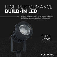 3er Set Lenzo LED Gartenstrahler mit Erdspieß - 15 Watt - Warmweiß 3000K - IP65 Wasserdicht ideal als Gartenbeleuchtung