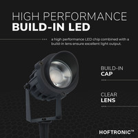 LED Gartenstrahler mit Erdspieß Lenzo Cap - Modern schwarz - 10 Watt - Warmweiß 3000K - IP65 Wasserdicht ideal als Gartenbeleuchtung