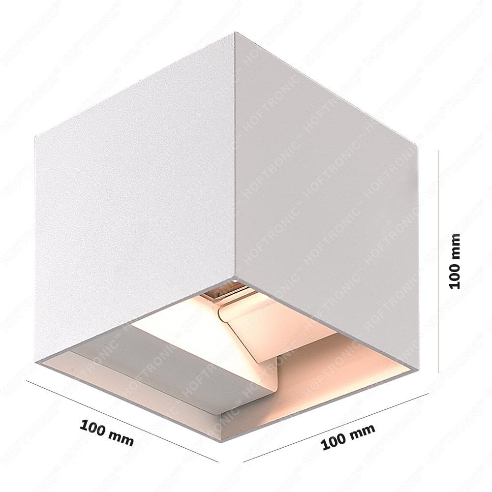 Dimbare LED Wandlamp Kansas wit 6 Watt 3000K Up & Down light IP54 voor binnen en buiten