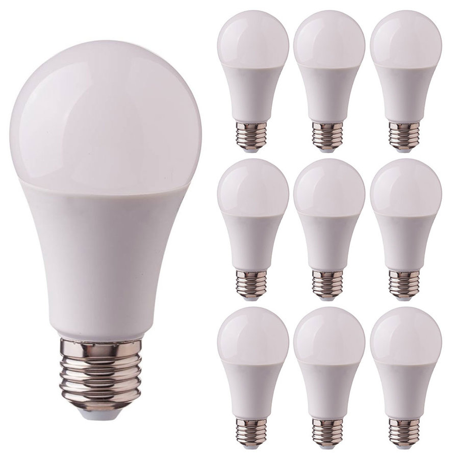 Vorteilspackung 10 Stück E27 LED Lampe 9 Watt A60 3000K ersetzt 60 Wat
