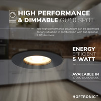 Dimbare LED inbouwspot Bari zwart GU10 5 Watt 2700K IP65 waterdicht