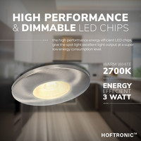 Set van 6 LED Inbouwspots Pavo RVS 3 Watt 2700K 260lm Ultra dun 12 mm