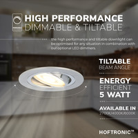 Dimbare LED inbouwspot Chandler 5 Watt 4000K neutraal wit Kantelbaar