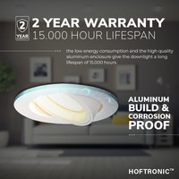 Dublin LED dimbare inbouwspot - Kantelbaar - Warm wit 2700K- incl. GU10 spot - Wit plafondspot - IP20 voor binnen