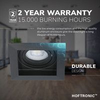 Dimbare LED inbouwspot Durham 5 Watt 6400K zwart kantelbaar IP20
