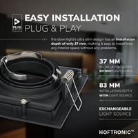 Dimmable LED downlight Durham 6.5 Watt 4000K black tiltable IP20