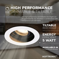 Dimmable LED downlight Laredo 6.5 Watt 4000K neutral white tiltable IP20