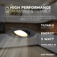 Komplettset 6 Stück Dimmbare LED Einbaustrahler Miro 5 Watt 6400K Tageslichtweiß Schwenkbar IP20