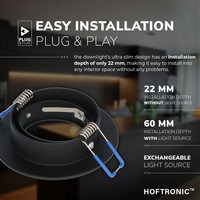 Komplettset 6 Stück Dimmbare LED Einbaustrahler Miro 5 Watt 6400K Tageslichtweiß Schwenkbar IP20