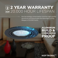 Komplettset 6 Stück Dimmbare LED Einbaustrahler Miro 5 Watt 6400K Tageslichtweiß Schwenkbar IP20