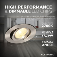 Set van 3 LED Inbouwspots Salerno Roestvrij staal 8 Watt 2700K IP44 kantelbaar