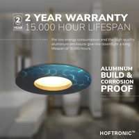 Set van 3 stuks dimbare LED inbouwspots Porto met 5 Watt 4000K spot IP44 Zwart