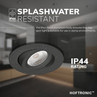 Komplettset 3 Stück LED Einbaustrahler Salerno Schwarz 8 Watt 2700K IP44 Schwenkbar