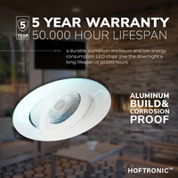 Set van 3 LED Inbouwspots Salerno wit 8 Watt 2700K IP44 kantelbaar