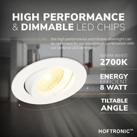 Set van 3 LED Inbouwspots Salerno wit 8 Watt 2700K IP44 kantelbaar
