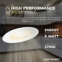 Nola dimbare LED inbouwspot - Wit - 5 Watt - 2700K warm licht - IP65 voor binnen en buiten