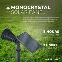 2x Bend LED Solar Prikspot 6000K daglicht wit IP65 waterdicht Tuinspot