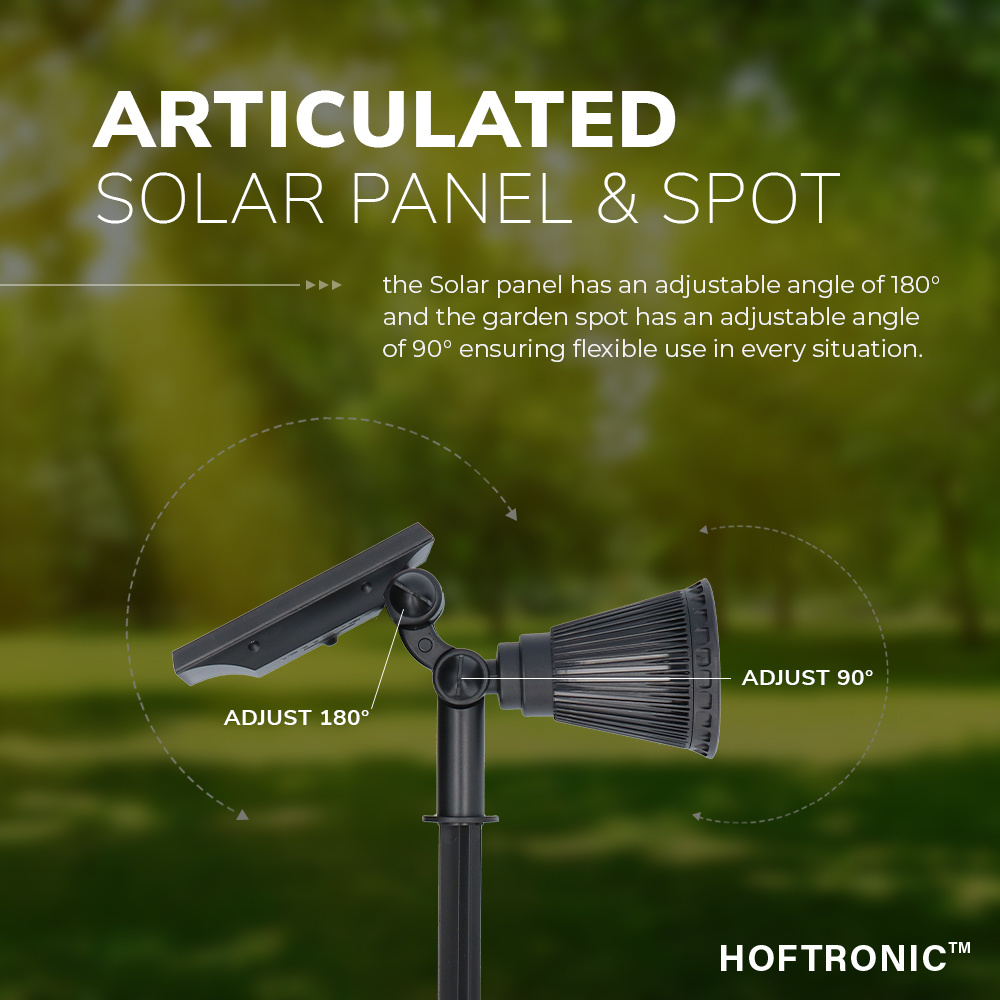 2x Bend LED Solar Prikspot 6000K daglicht wit IP65 waterdicht Tuinspot - Tuin spots, spots bodem buiten