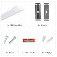 LED Batten 60 cm 15W 4000K 2400lm (160lm/W) Samsung LEDs - 5 Jahre Garantie Inkl. Montage Halterungen & schnellverbinder
