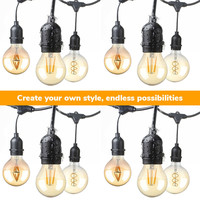 15m LED Prikkabel - String Light - 15 E27 Fittingen - IP54 Lichtsnoer buiten - excl. lichtbronnen