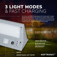 6x Burley LED Solar Wall Light with motion sensor 3 light modes 21 LEDS 3000K warm white