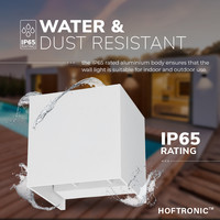 Kansas - Dimmable LED wall light cube - 6 Watt - 3000K warm white - Up & Down light - IP65 - White - For outdoor and indoor use