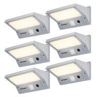 6x Burley LED Solar Wall Light with motion sensor 3 light modes 21 LEDS 3000K warm white