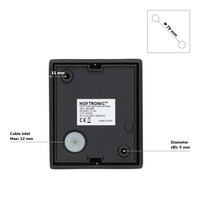 Kansas LED wall light - 3000K warm white - 7 watts - Up & down light - Cube - For outdoor and indoor - Black