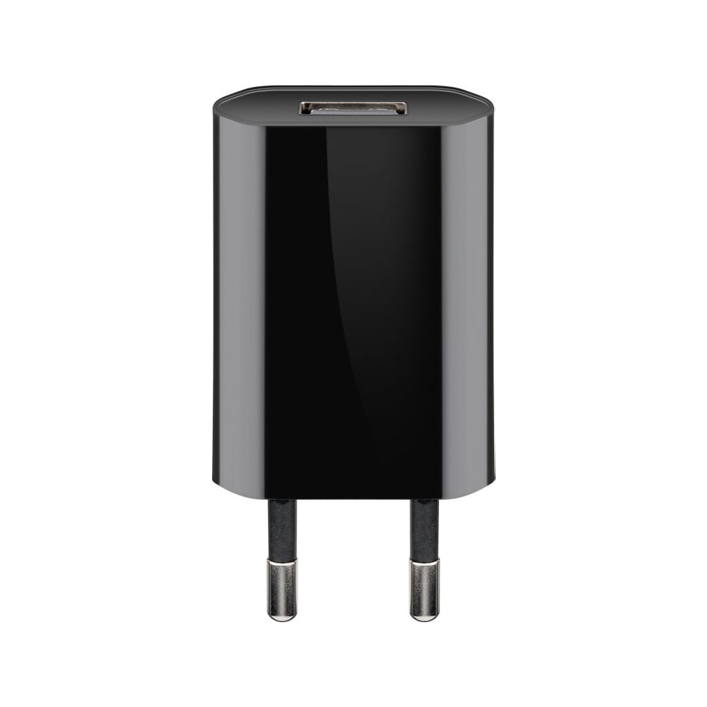 Goobay USB-A adapter - USB-A oplader - CEE 7/16 - USB-A adapter - 1 poorts - slim - 1000mA - 5W - zw