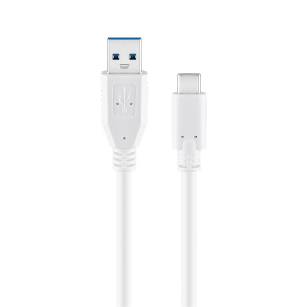 Goobay USB 3.2 GEN 1 (USB3.0) Aansluitkabel USB C naar USB A 5Gbit s USB adapter OTG kabel USB C naar USB A aansluitkabel 1m 5Gbit s GEN 1 wit