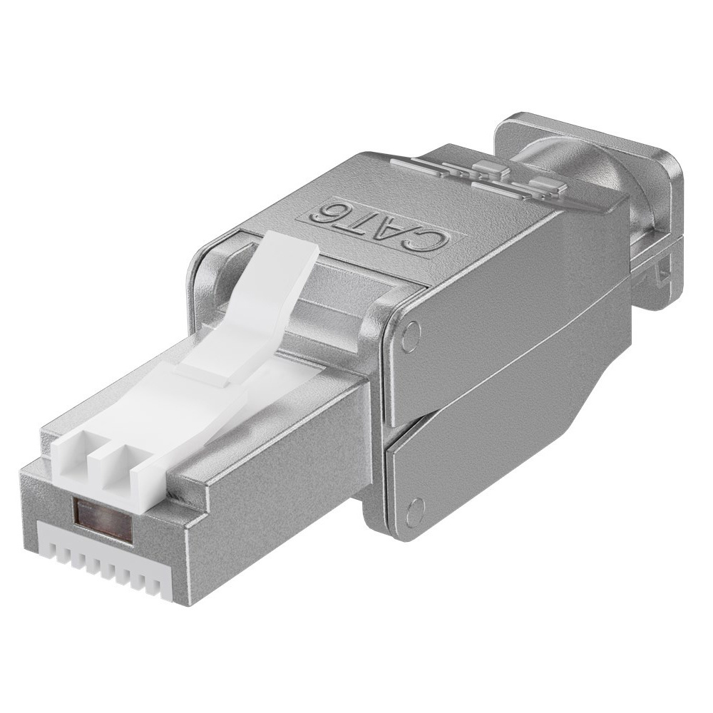 Goobay CAT6 RJ45 connector plug STP RJ45 voor internetkabels ethernet kabel CAT kabel gereedschapsloos