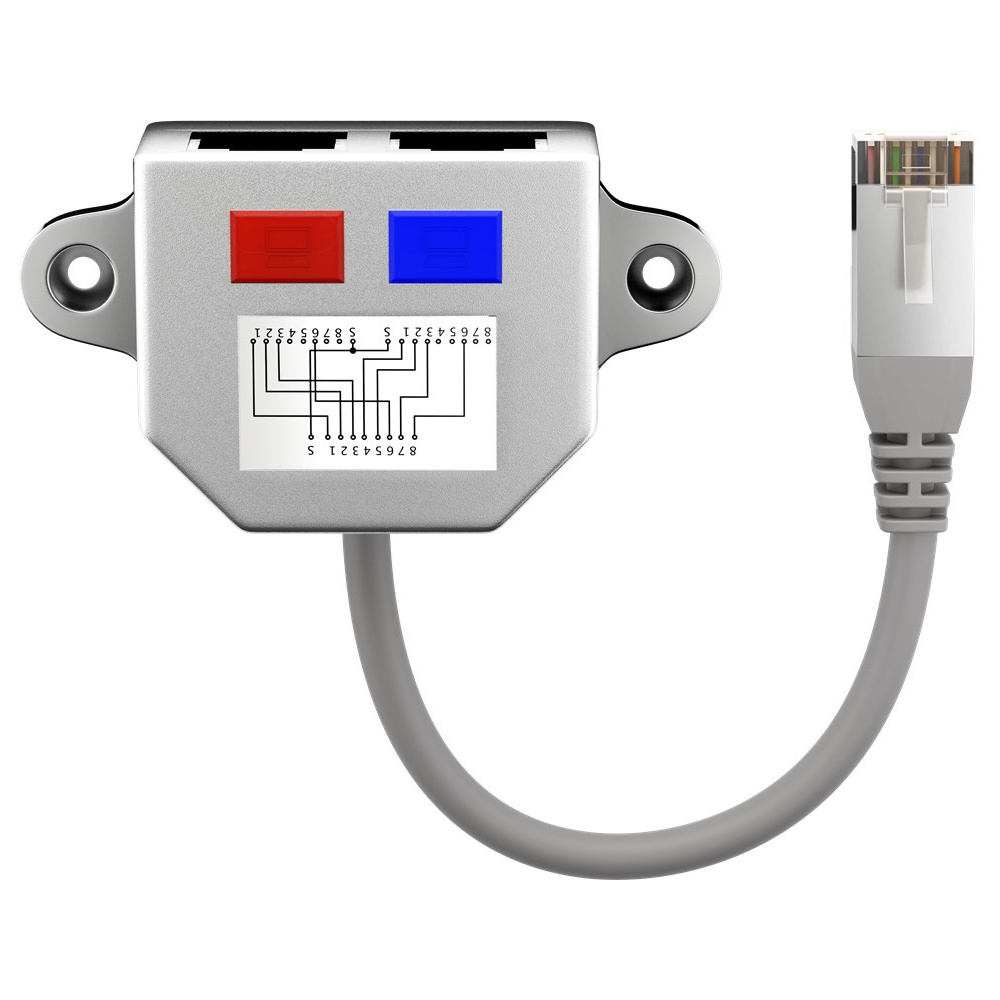 RJ45 cable splitter - CAT T-connector - F/UTP - for internet cables -  ethernet cable - CAT cable