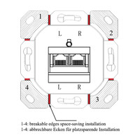 NET CAT6 Netwerkdoos UP inbouw universeel wit voor CAT6 internetkabels - ethernet kabel - CAT kabel - keystone geschikt - RJ45